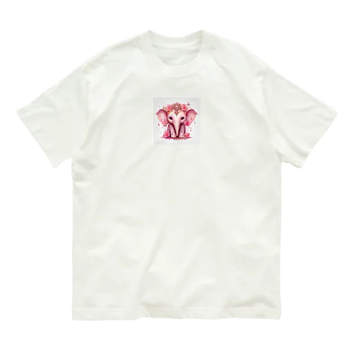 ピンクの像　なでしこ　1478 オーガニックコットンTシャツ