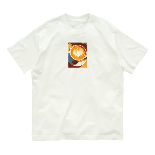 カフェラテで至福の一杯　BLUE PLUM  691 オーガニックコットンTシャツ