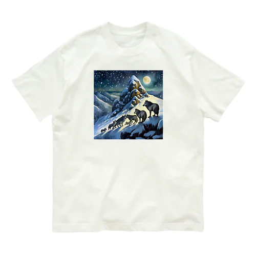 雪山のオオカミの群れ Organic Cotton T-Shirt