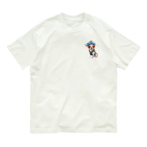 山登りをするチワワ オーガニックコットンTシャツ