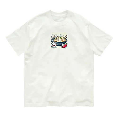 威嚇するにんにく オーガニックコットンTシャツ