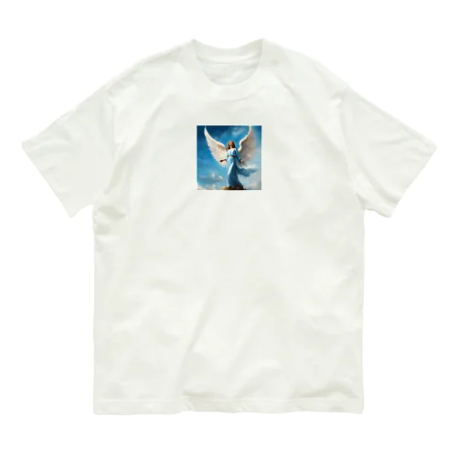 青い空を見上げる天使 Organic Cotton T-Shirt