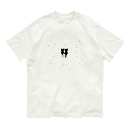 🌸🐰∞桜の花びらに囲まれてう∞🐰🌸 オーガニックコットンTシャツ