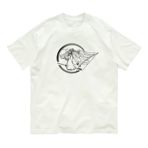 天使の線画 オーガニックコットンTシャツ