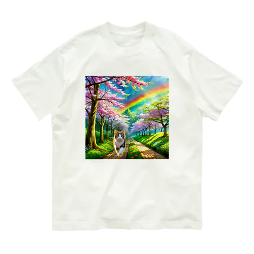 虹の橋を渡って帰ってきたトラ猫 Organic Cotton T-Shirt