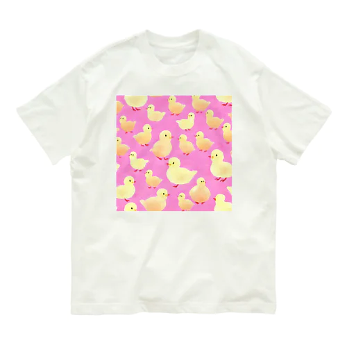 ハッピーひよこシリーズ　おさんぽ オーガニックコットンTシャツ