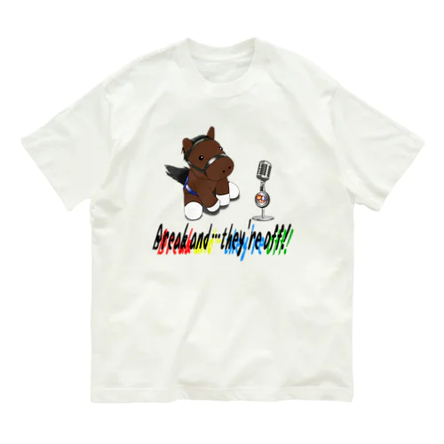 Break and…they're off!（鹿毛） オーガニックコットンTシャツ