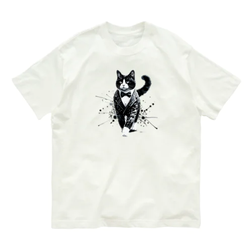 タキシードキャット オーガニックコットンTシャツ