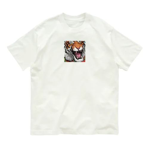 咆哮するトラ Organic Cotton T-Shirt