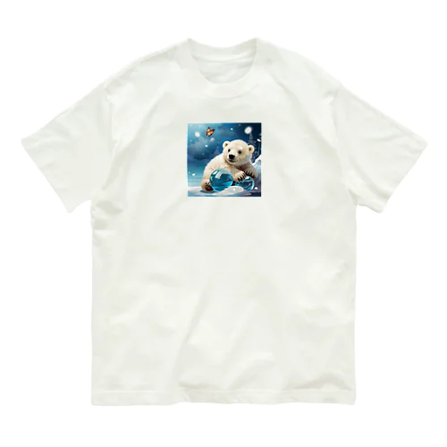 ボールを守っている白熊 Organic Cotton T-Shirt