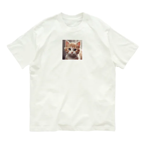 かわいい猫グッズイラスト オーガニックコットンTシャツ
