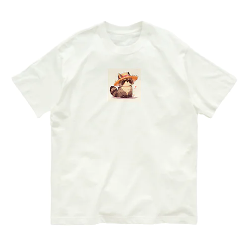 帽子をかぶった可愛い子供タヌキ Marsa 106 Organic Cotton T-Shirt