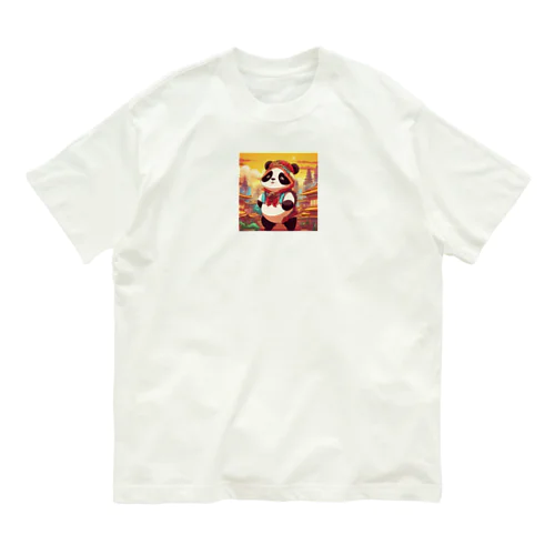 冒険パンダ オーガニックコットンTシャツ