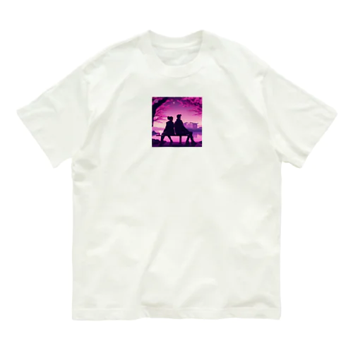 夜桜デート オーガニックコットンTシャツ