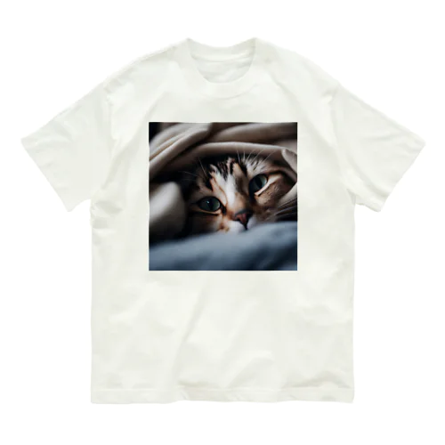 毛布の下に隠れている猫 Organic Cotton T-Shirt