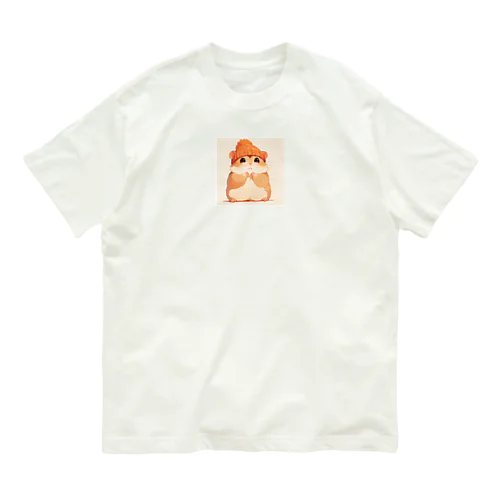 帽子をかぶった可愛いハムスター Marsa 106 オーガニックコットンTシャツ