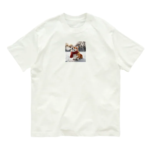 寒さに耐えるコーギー Organic Cotton T-Shirt