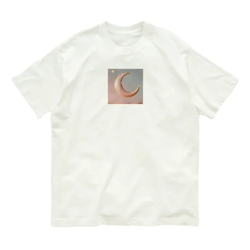 三日月柄 オーガニックコットンTシャツ