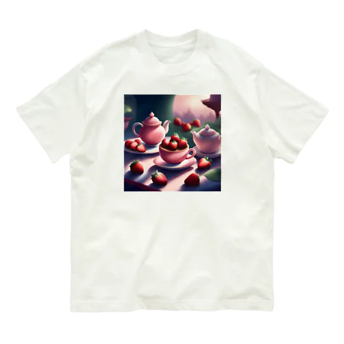 苺と紅茶 Organic Cotton T-Shirt