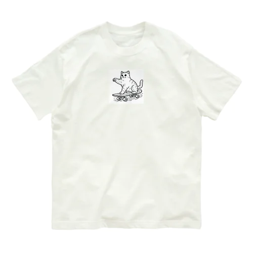 スケートボード猫 Organic Cotton T-Shirt