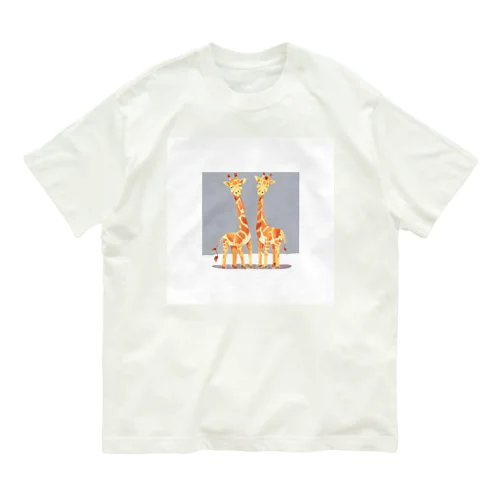 三頭身なキリン Organic Cotton T-Shirt