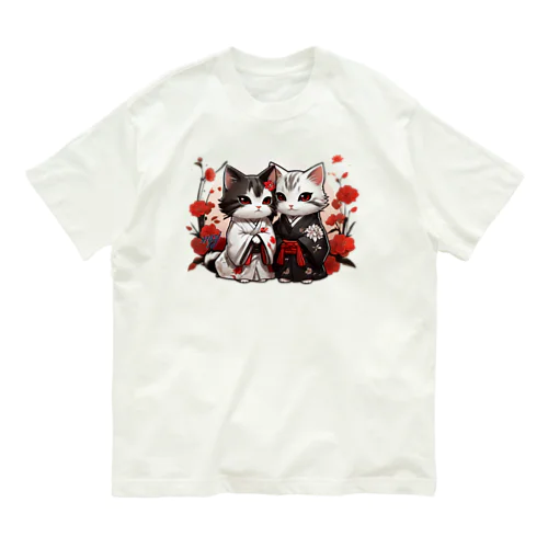 LOVEニャンズ【和装】 オーガニックコットンTシャツ