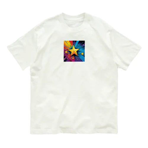 アメコミ風スター オーガニックコットンTシャツ