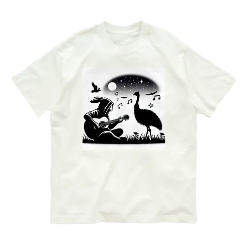 ウサギ　ギター　エミュー Organic Cotton T-Shirt