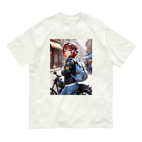 バイク女子そら オーガニックコットンTシャツ