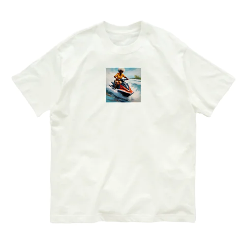 ジェットスキー乗り乗りグランマ Organic Cotton T-Shirt