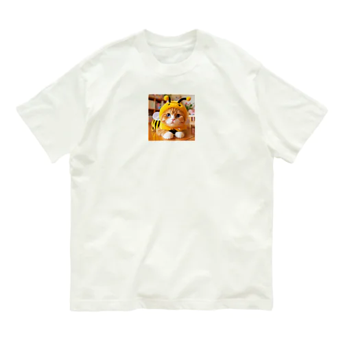 ミツバチ🐝のコスプレをした🐱にゃんこ🐾 オーガニックコットンTシャツ