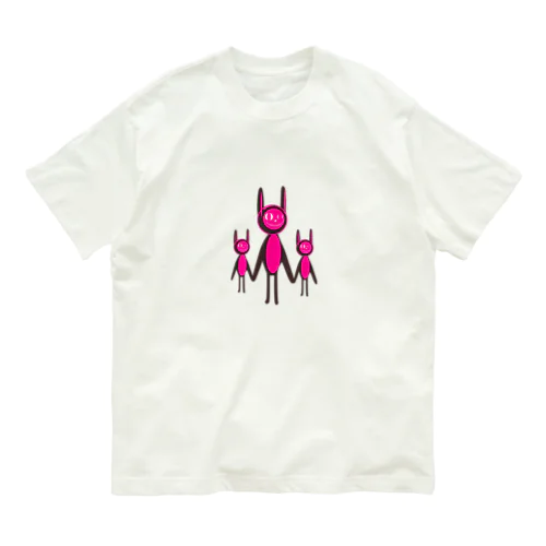 チョコ3ウサギ オーガニックコットンTシャツ