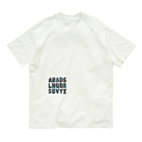 アルファベットデザイン Organic Cotton T-Shirt