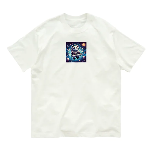 宇宙パンダ オーガニックコットンTシャツ