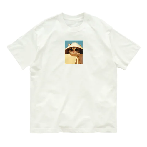 箱からのぞいている子猫　ラフルール　1859 Organic Cotton T-Shirt