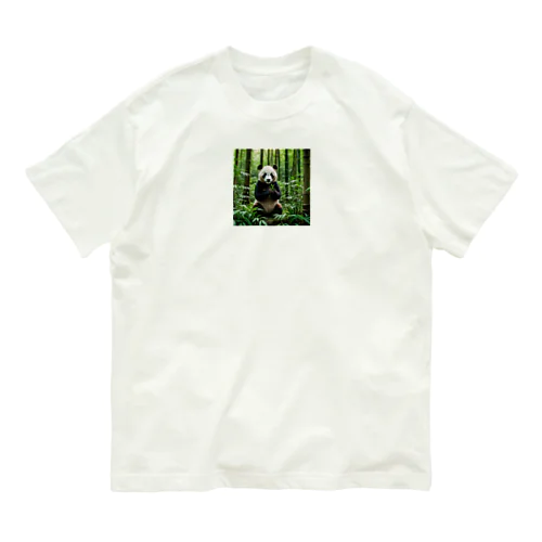 竹藪にたたずむパンダ Organic Cotton T-Shirt