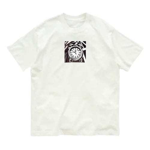 モノクロ時計 オーガニックコットンTシャツ