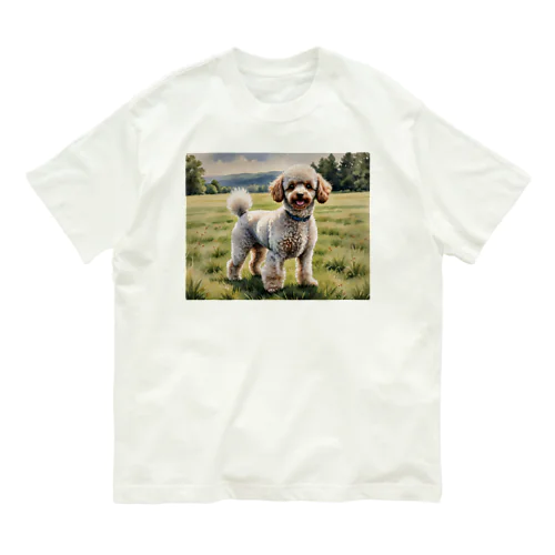トイ・プードル　Toy Poodle　水彩画風 Organic Cotton T-Shirt