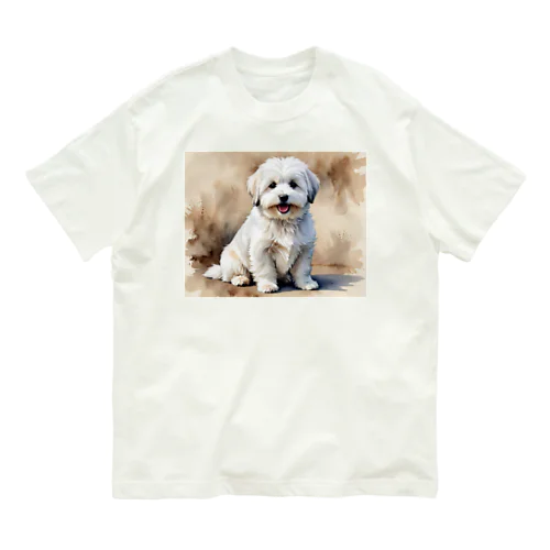 コトン・ド・テュレアール　Coton de Tulear　水彩画風 オーガニックコットンTシャツ