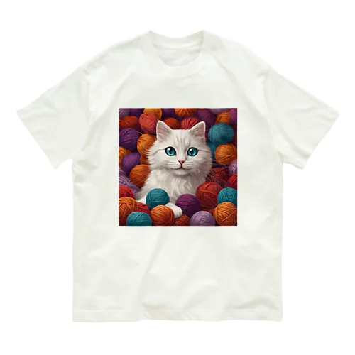 毛糸猫 オーガニックコットンTシャツ