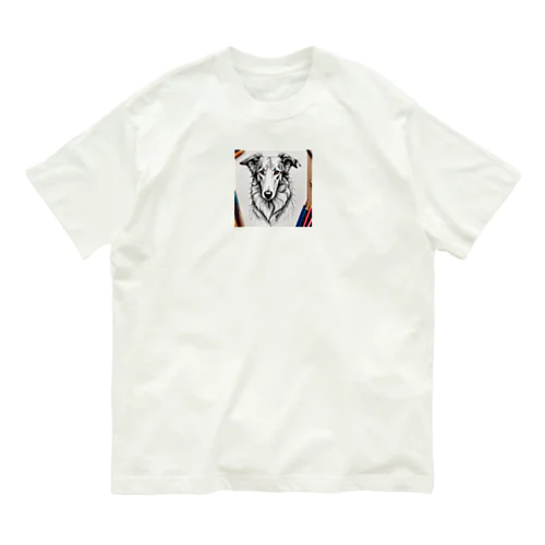  ボルゾイ（犬）をモチーフにしたわんちゃんNo.2 Organic Cotton T-Shirt