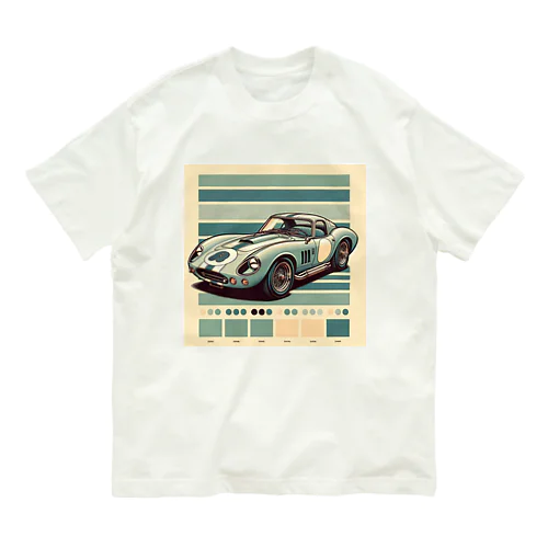 レトロなスポーツカー オーガニックコットンTシャツ