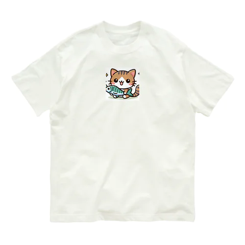 魚が好きだからこそ、食べずに抱くのだ Organic Cotton T-Shirt