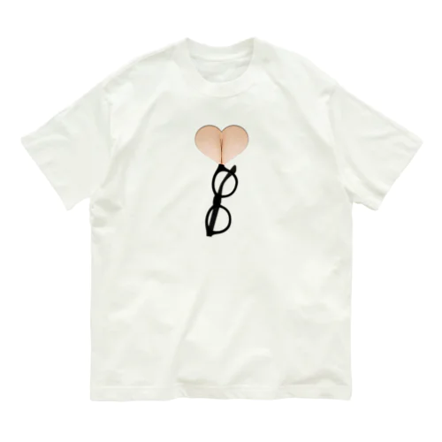 ハートの穴にメガネ Organic Cotton T-Shirt