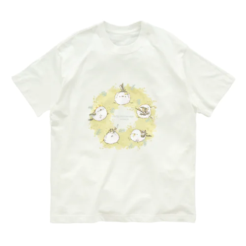 もふもふシマエナガ　ミモザリース　Tシャツ Organic Cotton T-Shirt