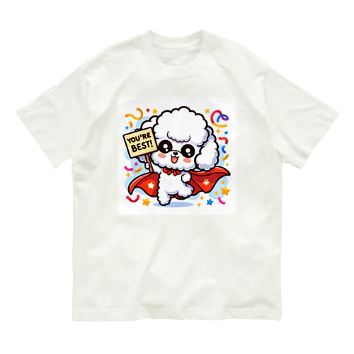 トイプードルがシックなマントを着こなしている！ Organic Cotton T-Shirt