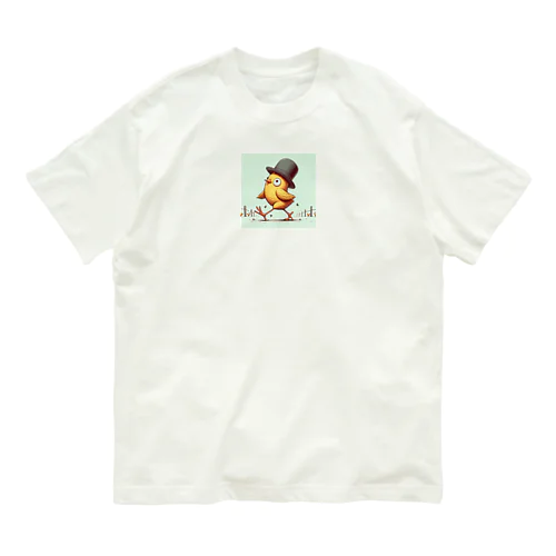 ピヨピヨ歩きましょ Organic Cotton T-Shirt