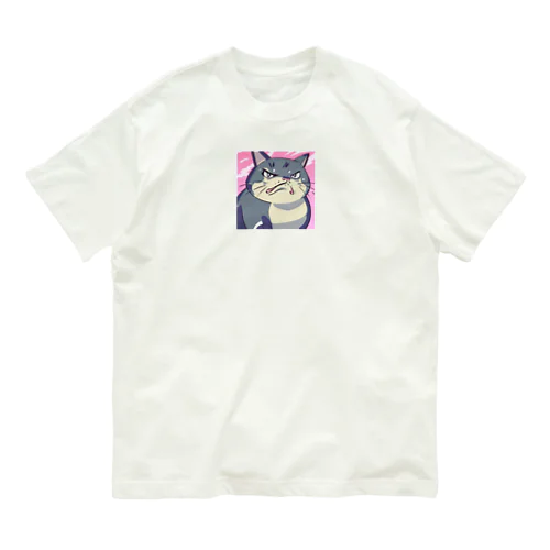 怒る猫 オーガニックコットンTシャツ