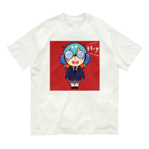 よく見ると目が回りそうな女の子 Organic Cotton T-Shirt