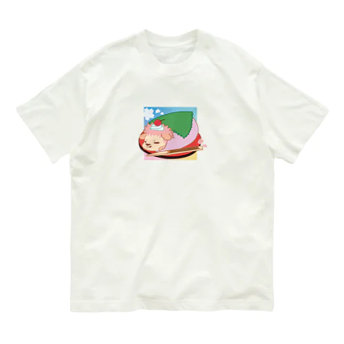 季節のさくら餅ハリネズミ オーガニックコットンTシャツ